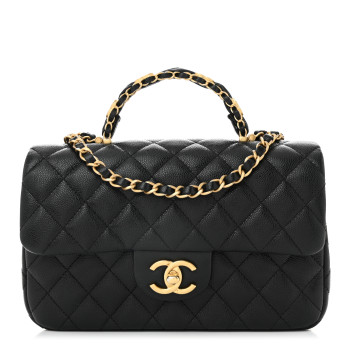 CHANEL Caviar Quilted Small Handy CC Flap Black