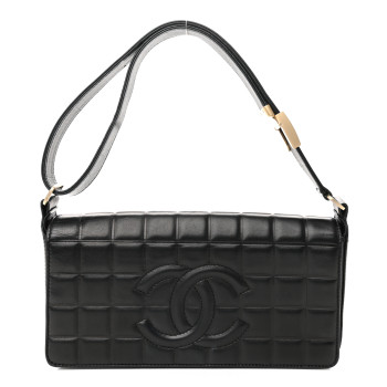 CHANEL Lambskin Quilted CC Chocolate Bar Flap Black CHANEL Lambskin Quilted CC Chocolate Bar Flap Black