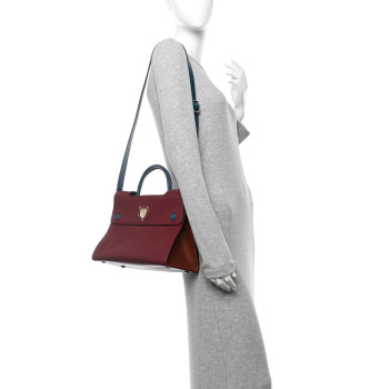 CHRISTIAN DIOR Smooth Calfskin Medium Diorever Flap Burgundy