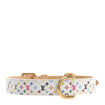 LOUIS VUITTON LV X TM Monogram Multicolor Dog Collar White
