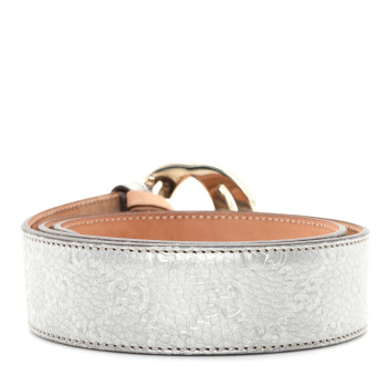 GUCCI Guccissima Interlocking G Belt 85 34 Silver
