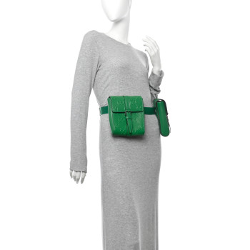 GUCCI Calfskin GG Tennis Embossed 2 Detachable Pouch Belt Bag New Shamarock