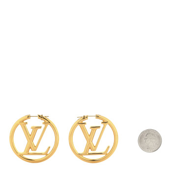 LOUIS VUITTON Metal Louise Hoop Earrings Gold