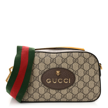 GUCCI GG Supreme Monogram Web Neo Vintage Shoulder Bag Beige New Acero Crop