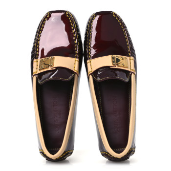 LOUIS VUITTON Vernis Zen Driving Loafers 36 Amarante