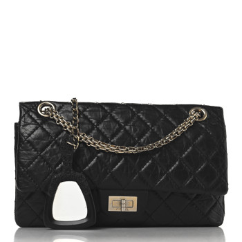 CHANEL Aged Calfskin Quilted 2.55 Reissue 225 Flap Black