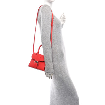 DELVAUX Box Calfskin Mini Brillant Satchel Coral