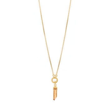 DAVID YURMAN 18K Yellow Gold Diamond Imperial Topaz Wrapped Amulet Pendant Cable Amulet Vehicle Box Chain Necklace