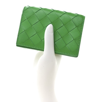 BOTTEGA VENETA Nappa Intrecciato Card Holder Parakeet