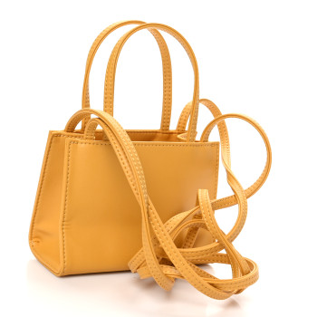 TELFAR Vegan Leather Small Shopping Bag Mustard