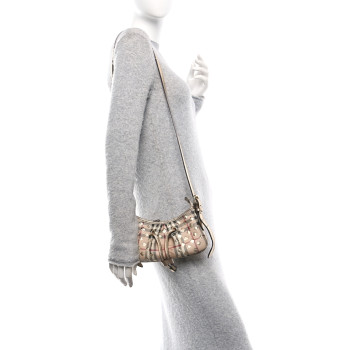 BURBERRY Haymarket Check Perforated Crossbody Gold