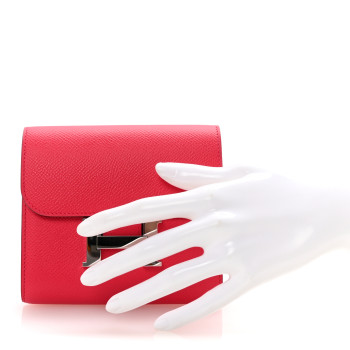 HERMES Epsom Constance Short Wallet Rose Extreme