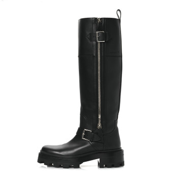 HERMES Calfskin Jaime Boots 39 Black