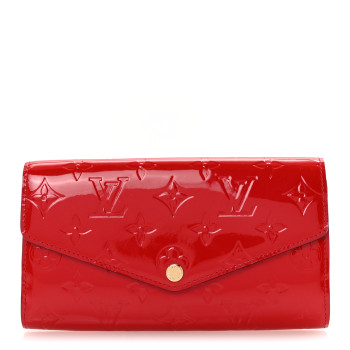 LOUIS VUITTON Vernis Sarah Wallet NM Cherry