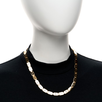 LOUIS VUITTON 18K Yellow Gold Les Gastons Vuitton Gourmette Necklace