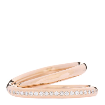 HERMES 18K Rose Gold Diamond Vertige Coeur Ring 53 6.5