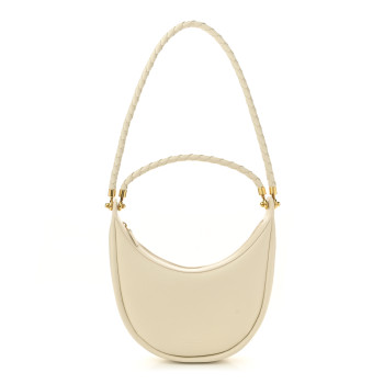 BOTTEGA VENETA Smooth Calfskin Hula Hoop Shoulder Bag Sea Salt