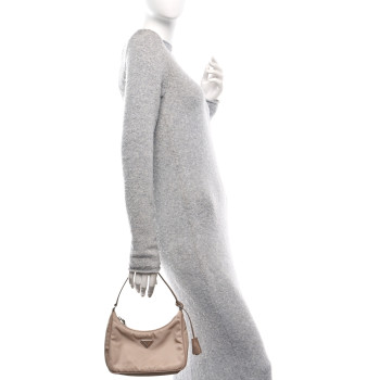 PRADA Tessuto Nylon Mini Re-Edition 2000 Bag Cammeo