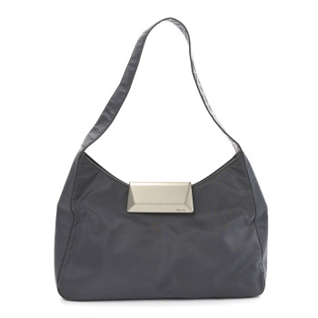PRADA Tessuto Nylon Metal Shoulder Bag Grey