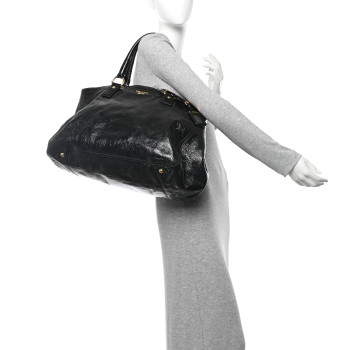 PRADA Vernice Naplak Tote Black