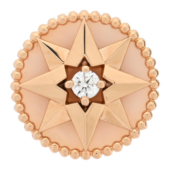 CHRISTIAN DIOR 18K Rose Gold Diamond Medium Pink Opal Medium Rose Des Vents Single Earring