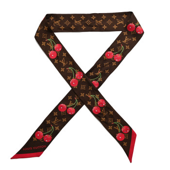 LOUIS VUITTON LV X TM Silk Monogram Cerises Bandeau Brown