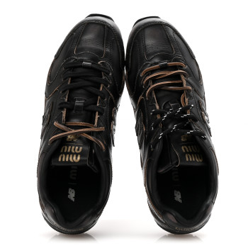 MIU MIU X NEW BALANCE Vitello Deco 530 SL Sneakers 38.5 Black