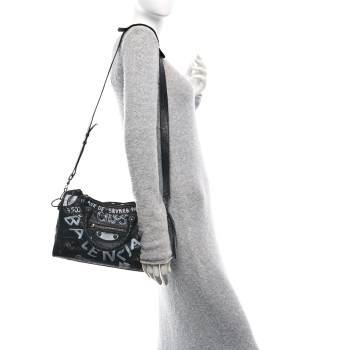 BALENCIAGA Agneau Classic Hardware Graffiti All Over S City Black