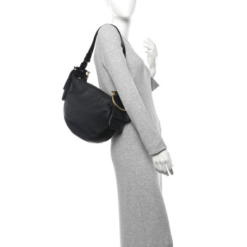 SALVATORE FERRAGAMO Grained Calfskin Hobo Black