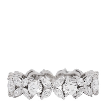 TIFFANY Platinum Diamond Victoria Alternating Band Ring 51 5.75