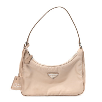PRADA Tessuto Nylon Mini Re-Edition 2000 Bag Cammeo