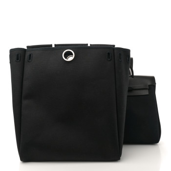 HERMES Toile Vache Calfskin Herbag 30 PM Backpack Black