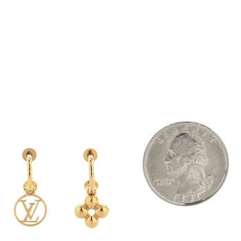 LOUIS VUITTON Brass Blooming Earrings Gold