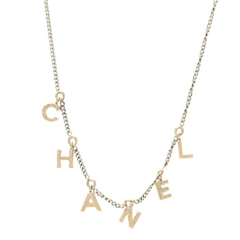 CHANEL Logo Necklace Gold