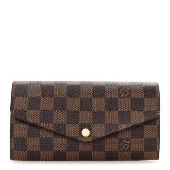 LOUIS VUITTON Damier Ebene Sarah Wallet NM Rose Ballerine