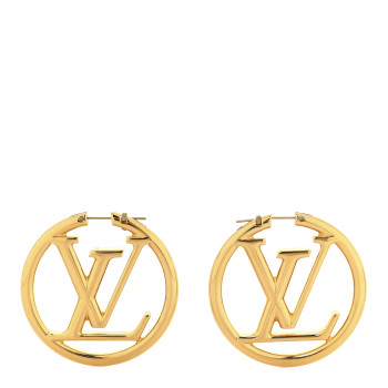 LOUIS VUITTON Metal Louise Hoop Earrings Gold