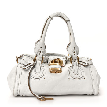 CHLOE Calfskin Medium Paddington Satchel Ivory