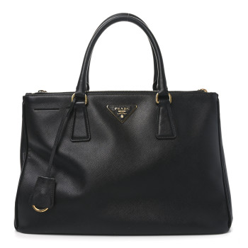PRADA Saffiano Medium Galleria Double Zip Tote Black