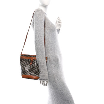 GOYARD Goyardine Petit Flot Bucket Bag PM Black Gold