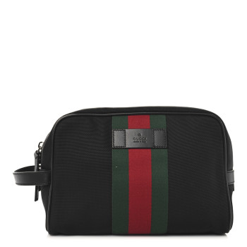 GUCCI Techno Canvas Web Toiletry Case Black