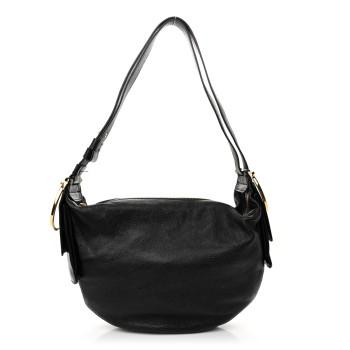 SALVATORE FERRAGAMO Grained Calfskin Hobo Black
