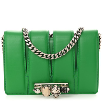 ALEXANDER MCQUEEN Calfskin Small Slash Bag Bright Green