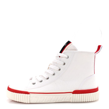 CHRISTIAN LOUBOUTIN Olona Canvas Womens Pedro Flat Sneakers 38 White