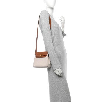 HERMES Military Toile Vache Hunter Herbag Zip Retourne 20 Ecru Beige Fauve