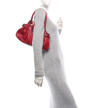 SALVATORE FERRAGAMO Calfskin Amerena Shoulder Bag Red