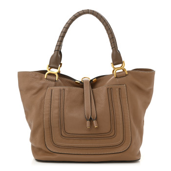 CHLOE Calfskin Large New Marcie Tote Nut