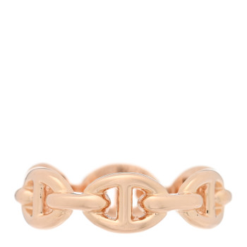 HERMES 18K Rose Gold PM Chaine d'Ancre Enchainee Ring 52 6