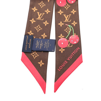 LOUIS VUITTON LV X TM Silk Monogram Cerises Bandeau Brown