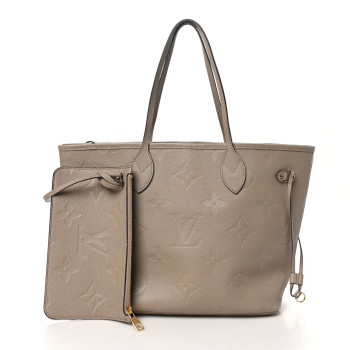 LOUIS VUITTON Empreinte Monogram Giant Neverfull MM Tourterelle