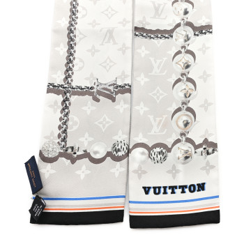 LOUIS VUITTON Silk Dandy Monogram Bandeau Gris Clair